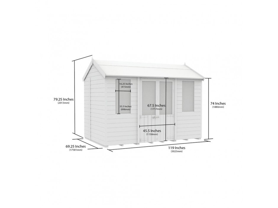 6ft x 10ft Apex Summer House