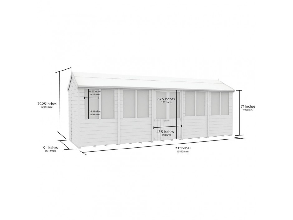 8ft x 20ft Apex Summer House