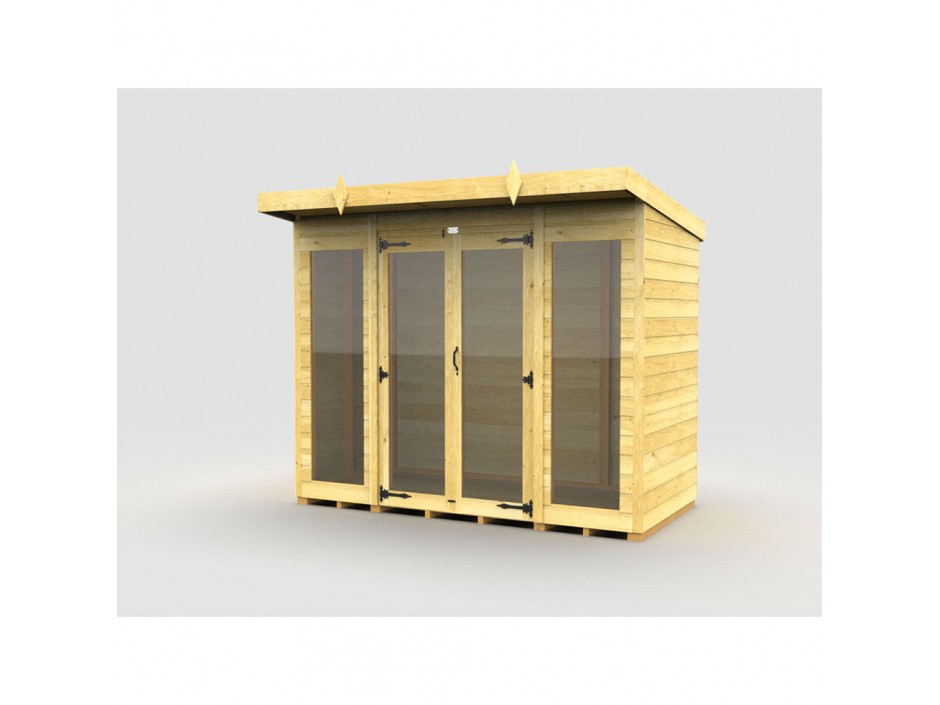 8ft x 4ft Pent Summer House (Full Height Window)
