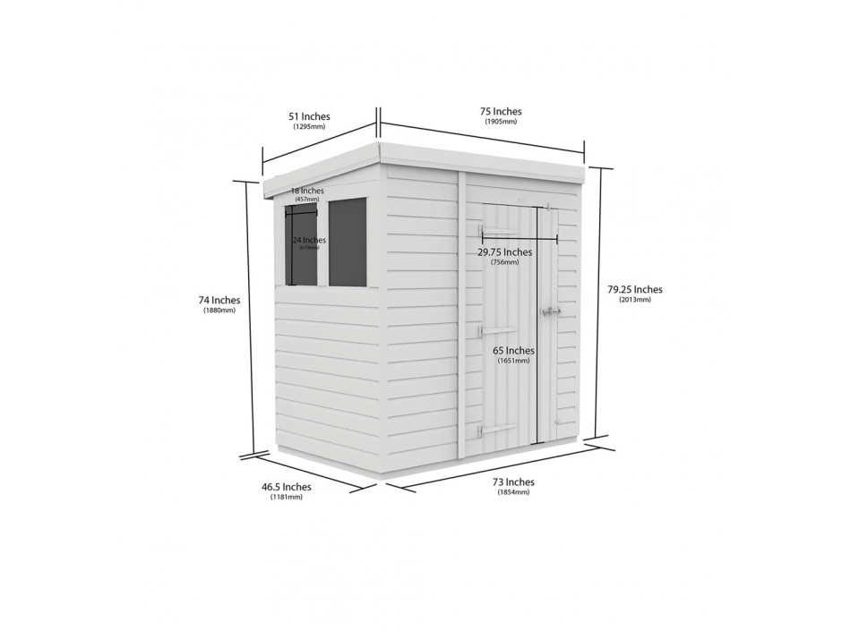 6ft x 4ft Pent Shed