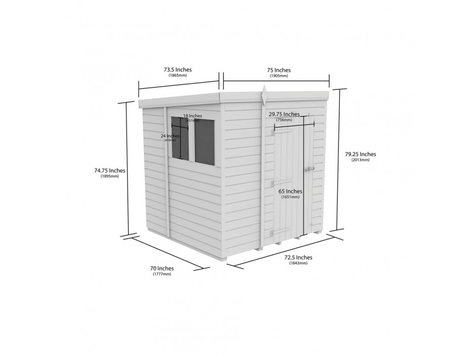6ft x 6ft Pent Shed