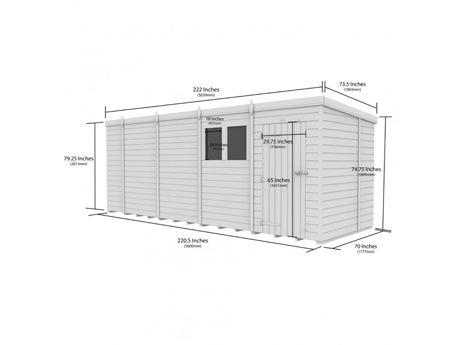 19ft x 6ft Pent Shed