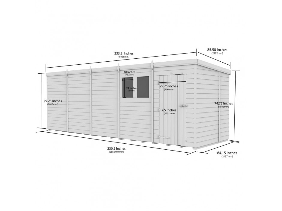 20ft x 7ft Pent Shed