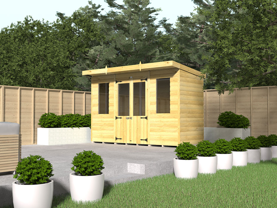 12ft x 6ft Pent Summer House Loglap