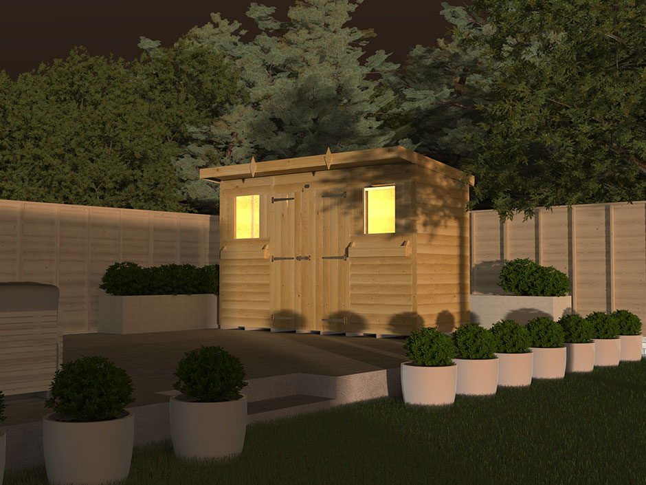 20ft x 8ft Pent Summer Shed Loglap