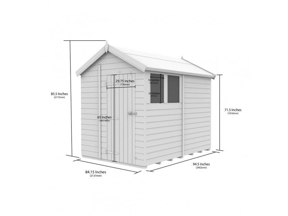 7ft x 8ft Apex Shed