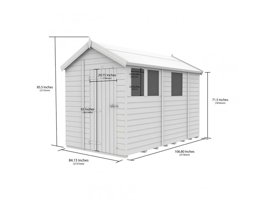 7ft x 9ft Apex Shed