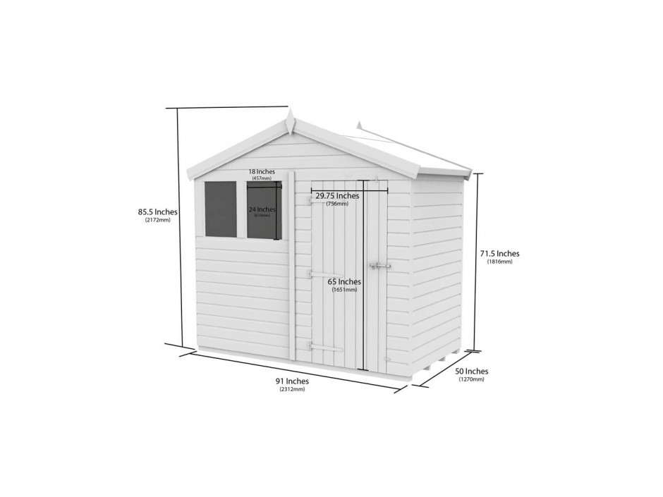 8ft x 4ft Apex Shed