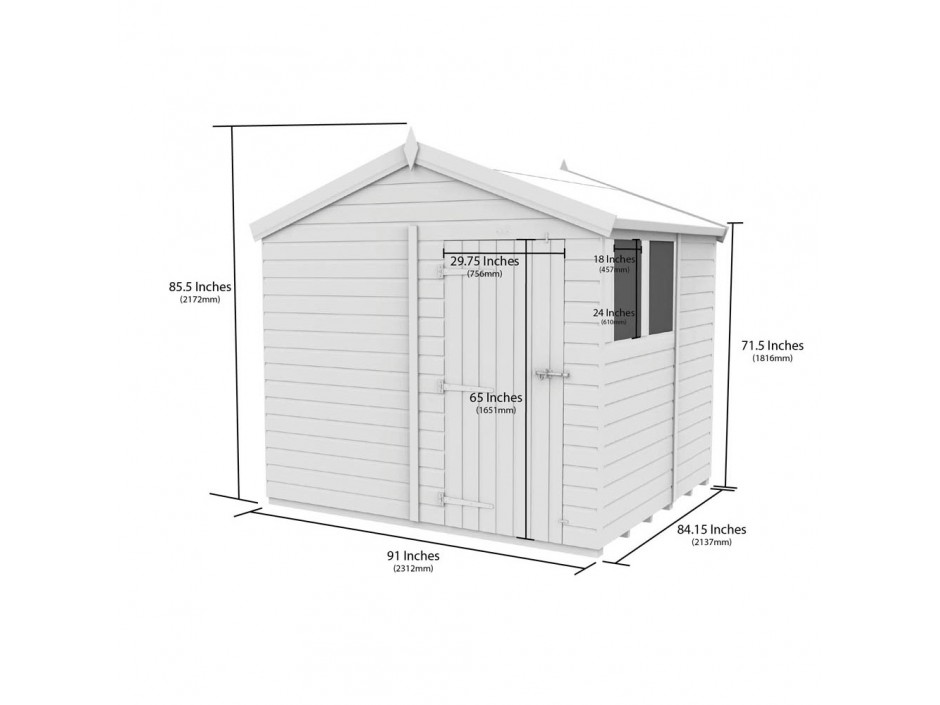8ft x 7ft Apex Shed