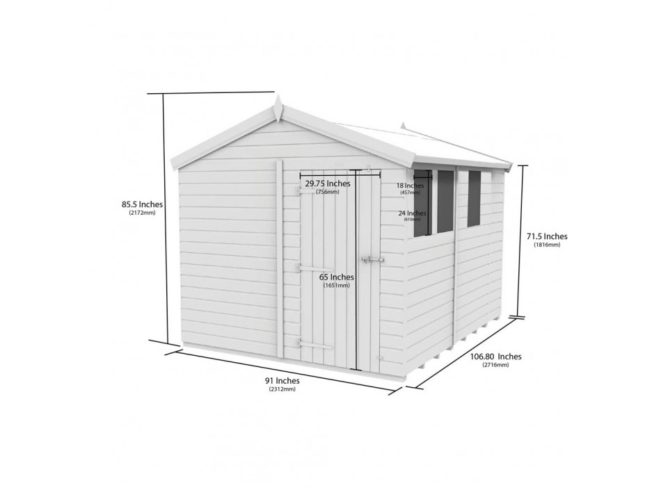 8ft x 9ft Apex Shed