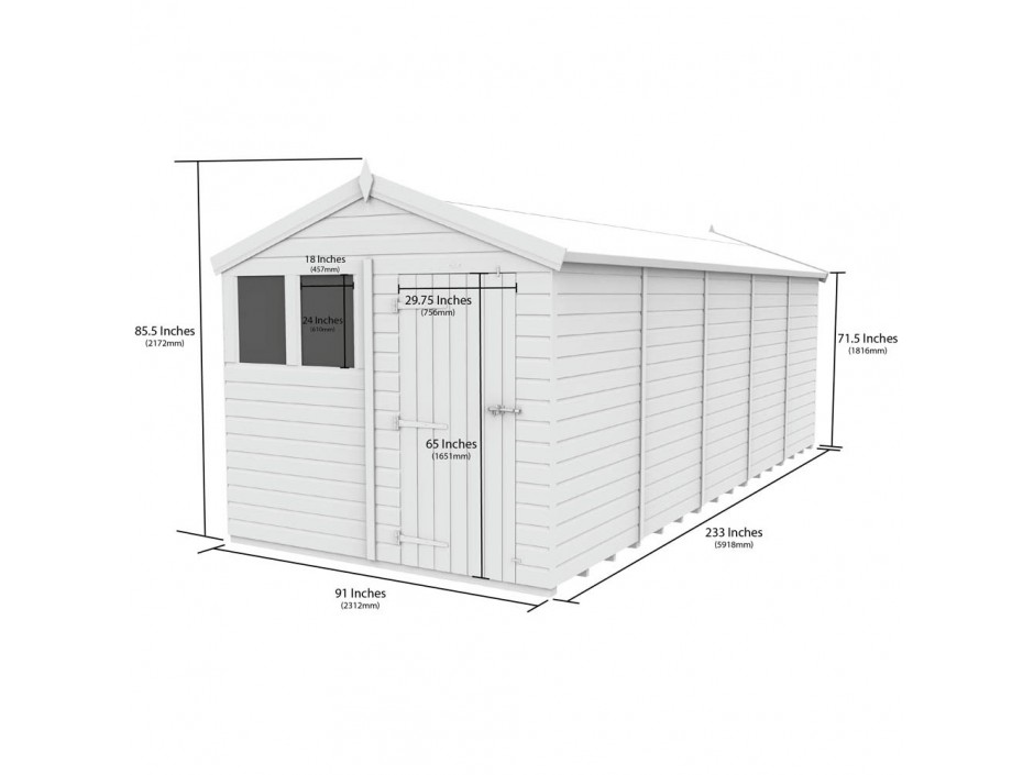 8ft x 20ft Apex Shed