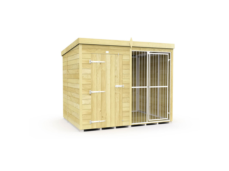 8ft X 6ft Dog Kennel and Run Full Height with Bars