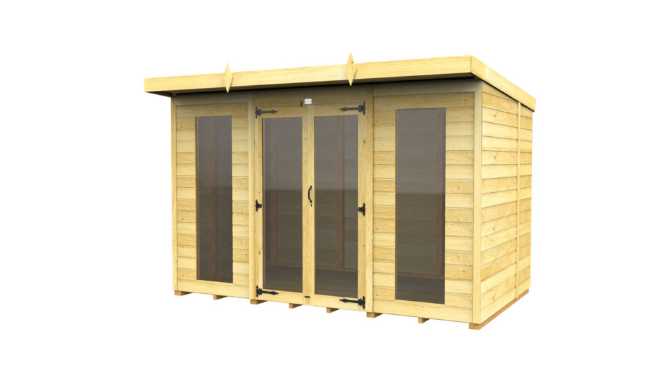 10ft x 8ft Pent Summer House (Full Height Window)