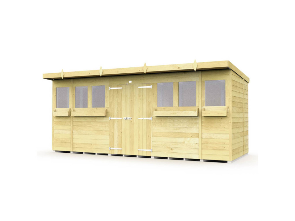 16ft x 5ft Pent Summer Shed