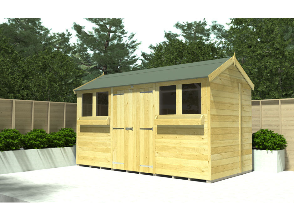 7ft x 14ft Apex Summer Shed