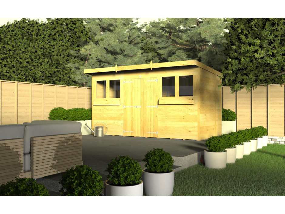 18ft x 7ft Pent Summer Shed